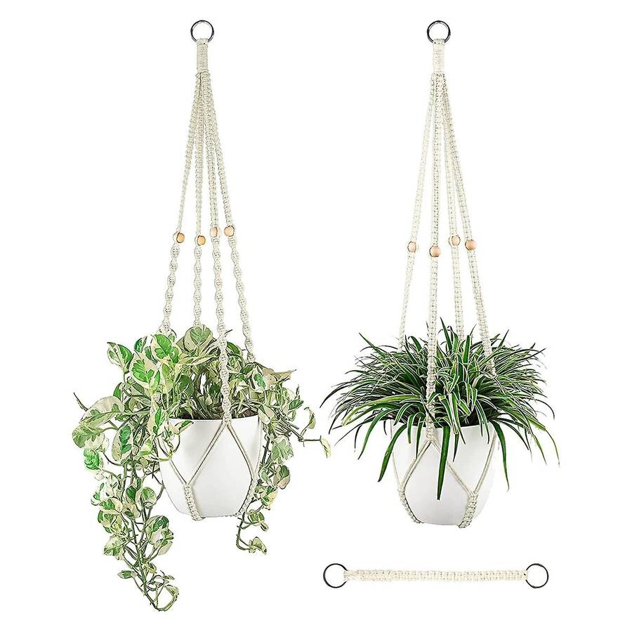 Macrame Plant Hanger Indoor Set with Hanging Plant Holder Extender