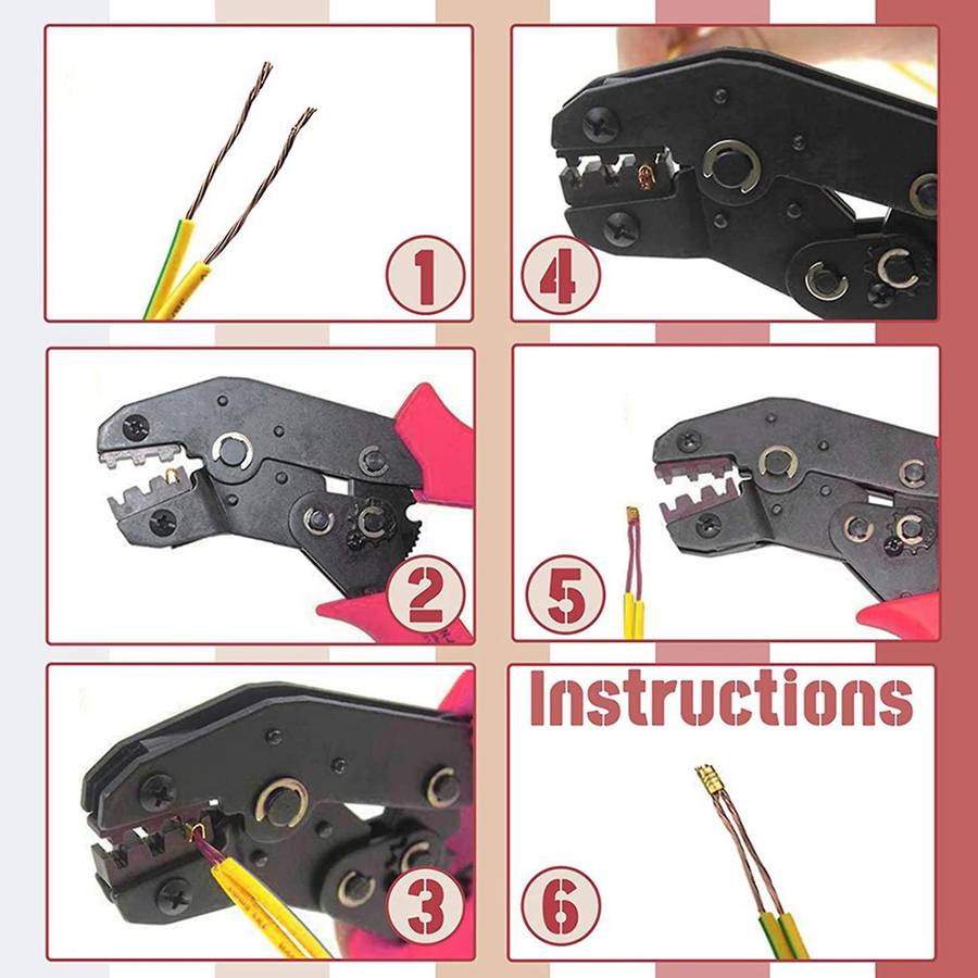 550pcs U-shaped Copper Butt Terminal Crimping Non-insulated Kit