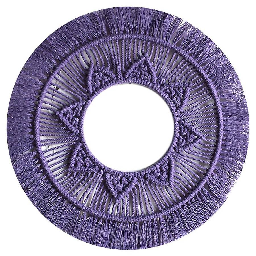 Ins Macrame Mirror Decoration Dark Style Home Decoration (purple)