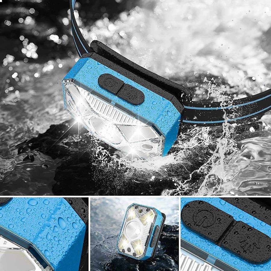Led Outdoor Flashlight Adjustable Headband for Adults & Kids B