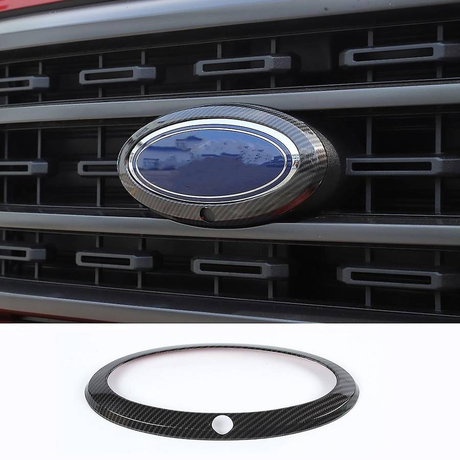 Front Grille Center Cap for Ford F150 21-22,with Camera Carbon Fiber