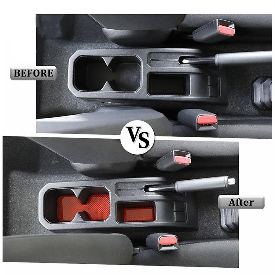 Car Cup Holder Mat Pad for Jimny Jb74 2019-2022 , Red Carbon Fiber