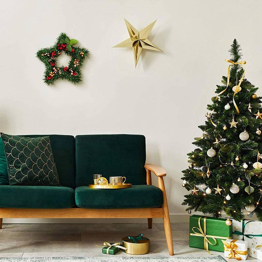 Metal Wire Wreath Frame Star-shaped Garland Ring Christmas Decor