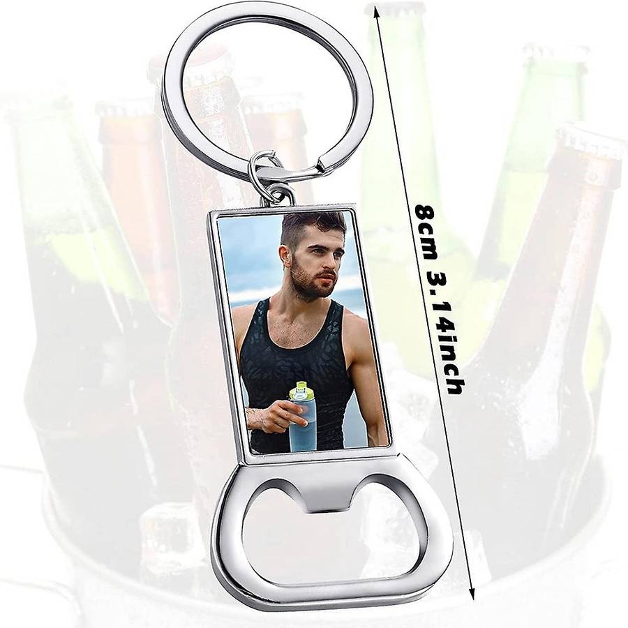 10pcs Sublimation Blanks Keychains Metal Bottle Opener Key Rings