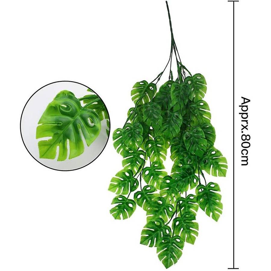 Artificial Monstera Leaves Garland Plants, for Garden Decor Vines
