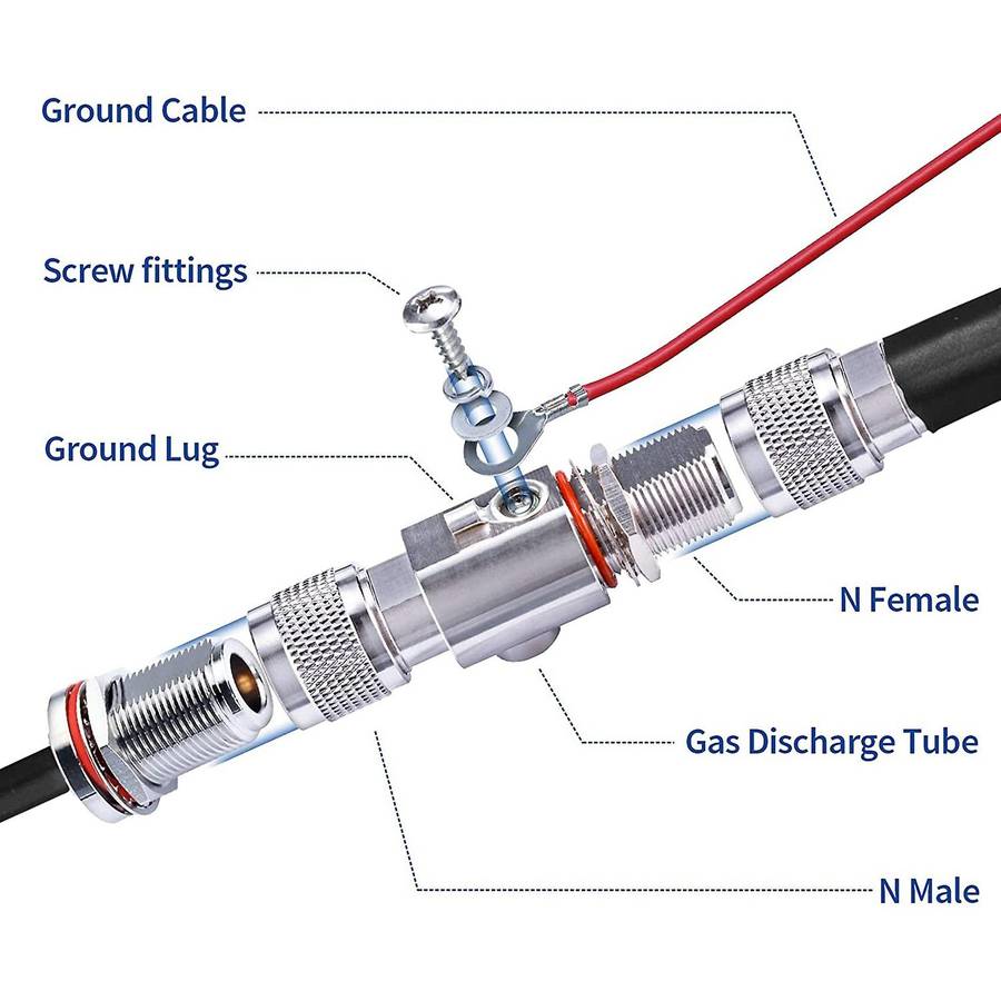 Surge Protector Coaxial Arrester N Male to N Female 50 Ohm Dc 0-6ghz