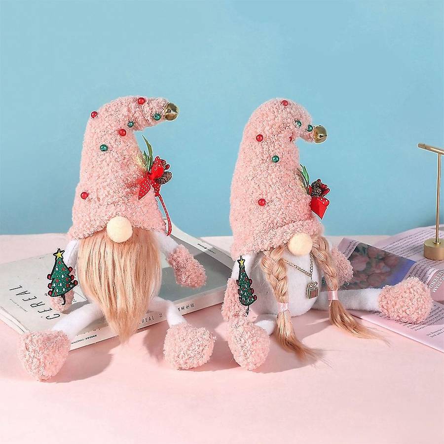 2pcs Faceless Gnome Plush Doll Santa Gnome Rudolph Doll Pendant