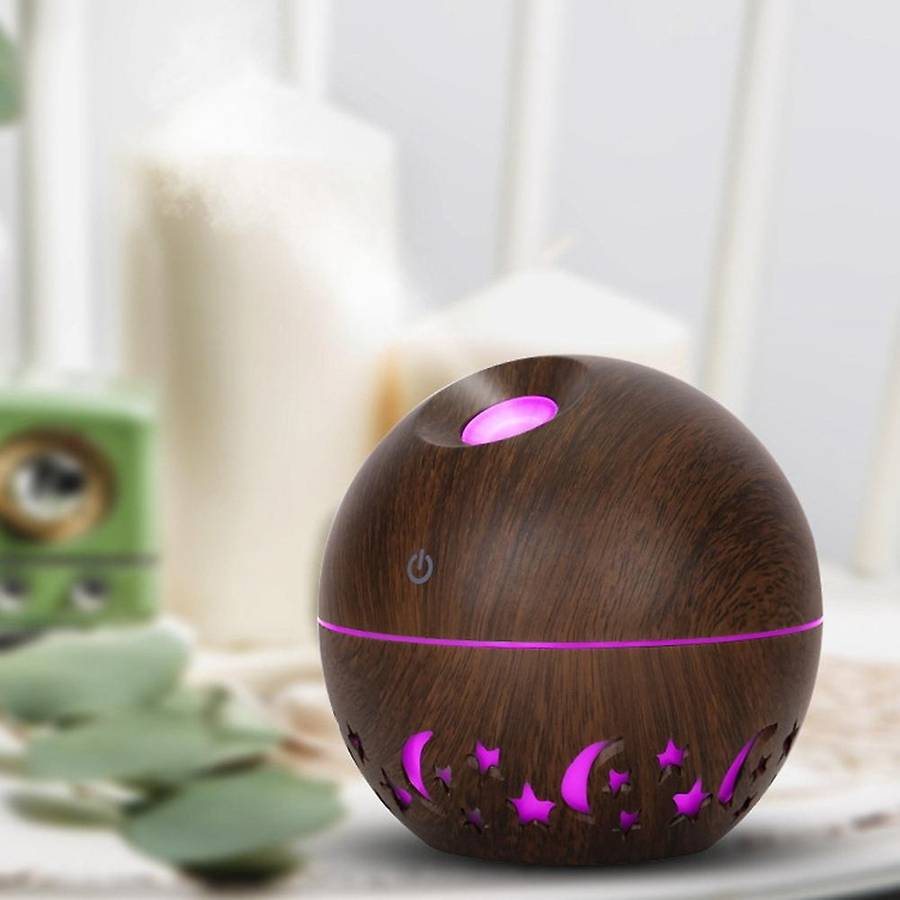 Mini Essential Oil Diffuser for Home, 7 Colors Lights,(light Wood)