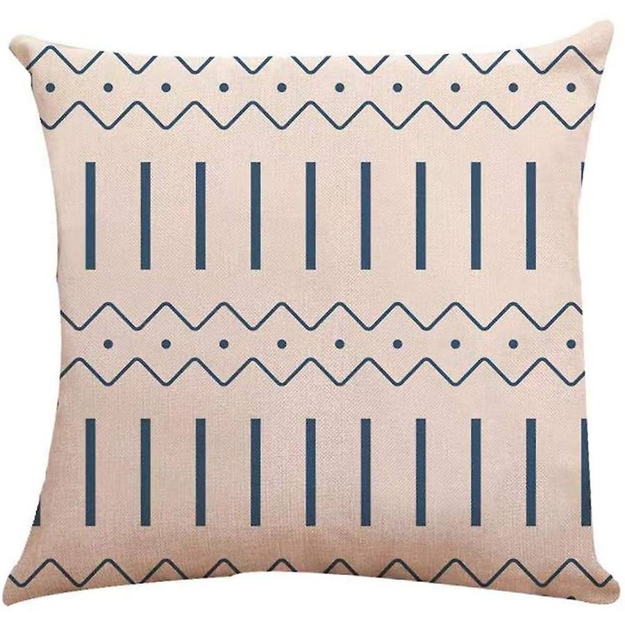 18x18 Sofa Throw Pillow Cover, Outdoor Linen Pillow Case for Sofa B