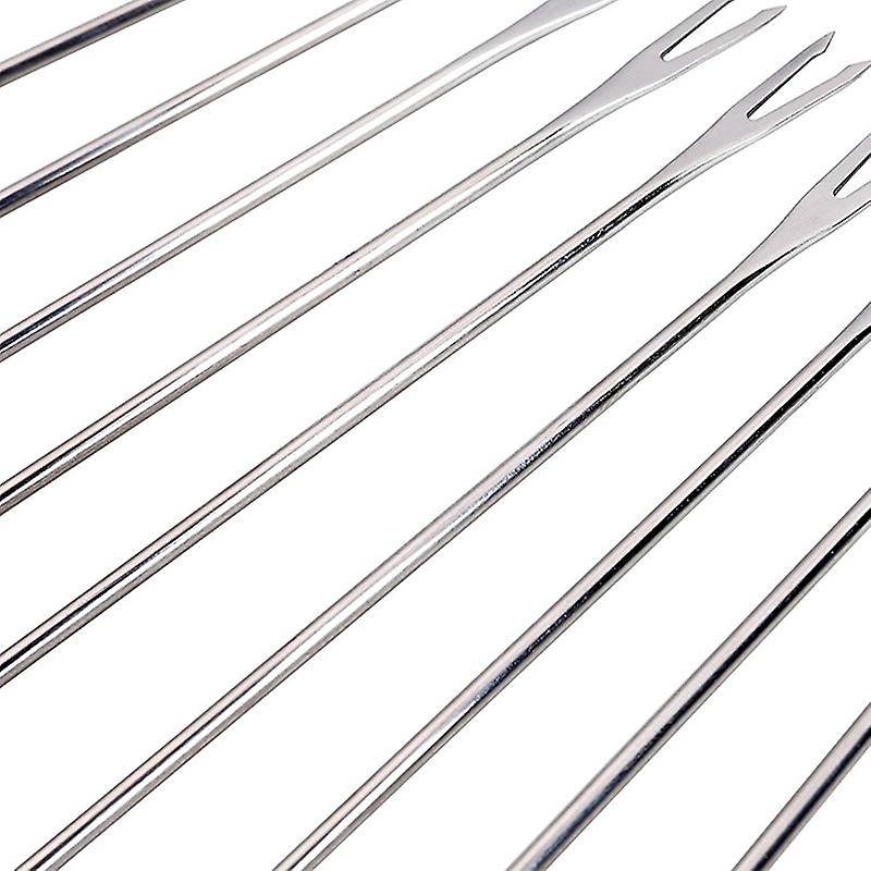 24pcs Stainless Steel Fondue Forks with Handle for Roast Meat