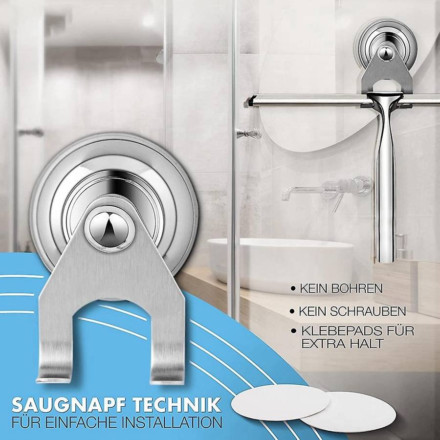 Premium Shower Squeegee Stainless Steel - 25 Cm with Wall Hanger