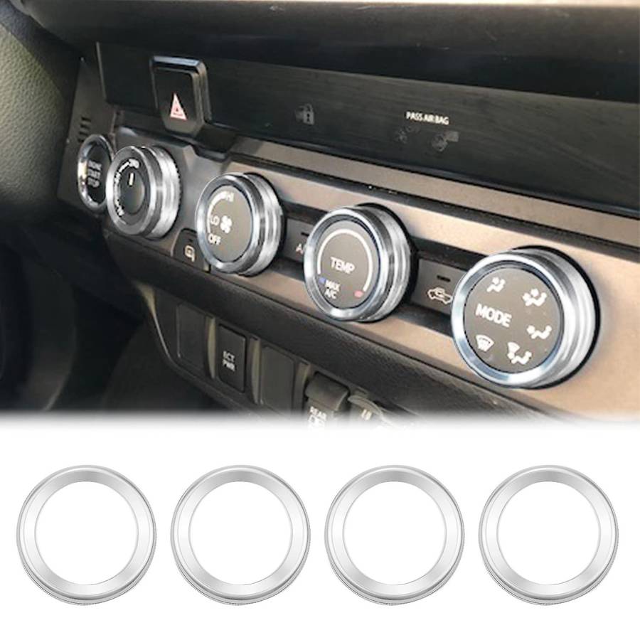 Air Conditioner Switch Knob Decor for Toyota Tacoma 2016-2020(silver)