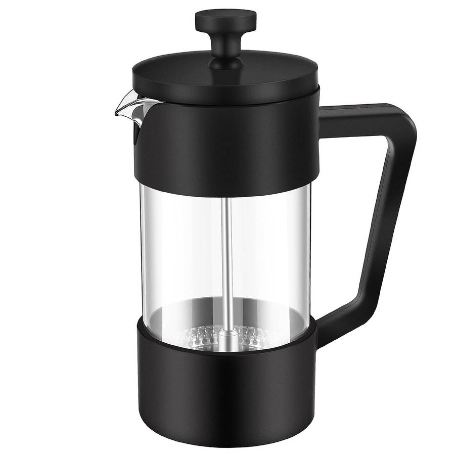 French Coffee & Tea Maker 12oz, Glass Coffee Press Rust-free,black
