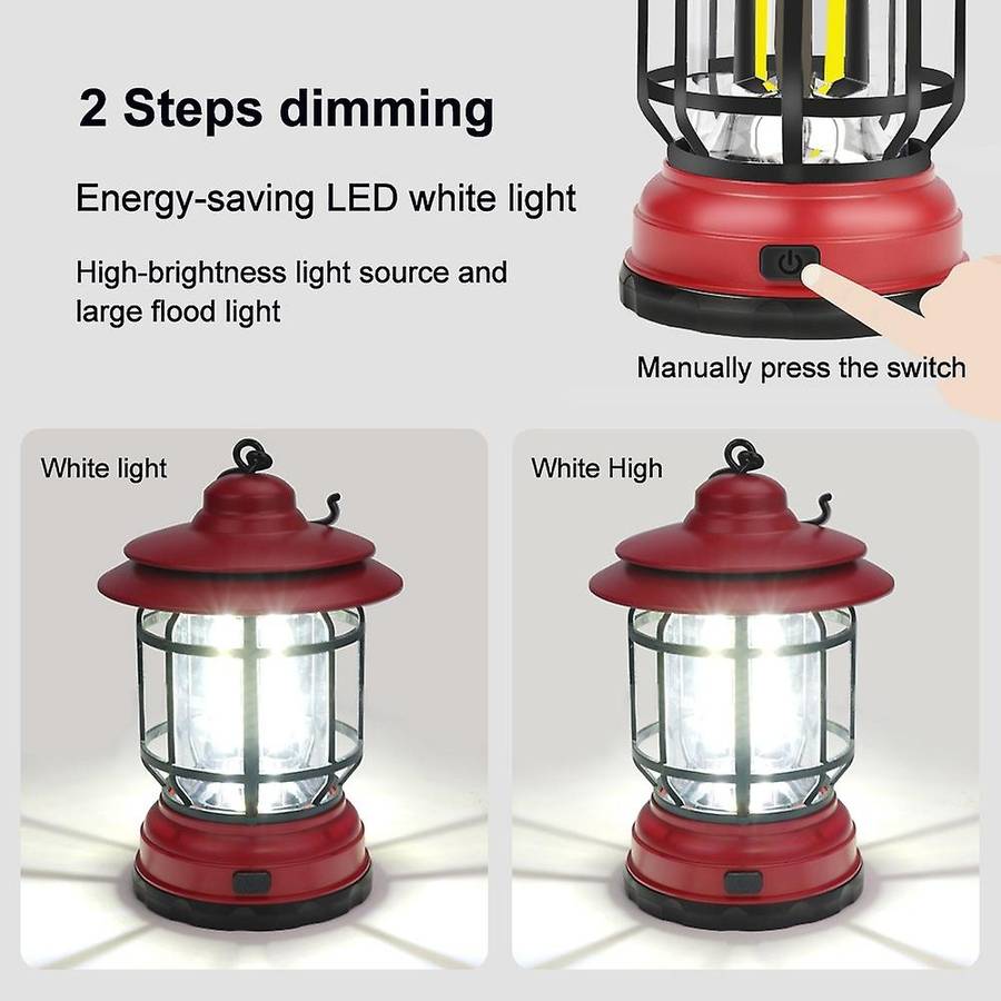 Outdoor Campsite Lantern Cob Camping Light for Camping,red