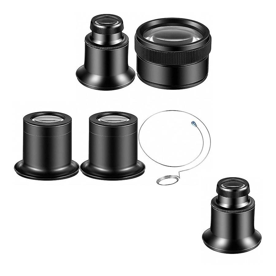 5 Pcs Jewelers Loupe Portable Monocular Magnifier 10x 20x Monocle