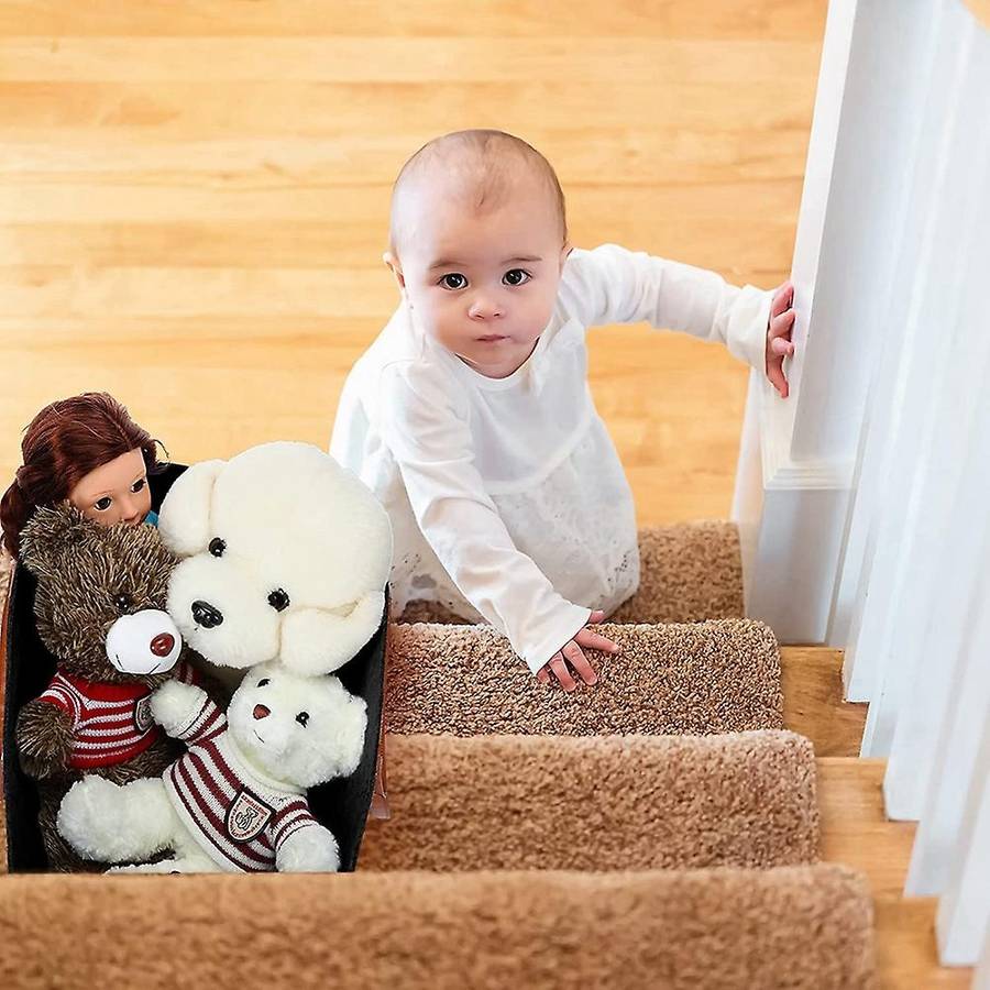 Stair Basket with Handles for 16 Inch Carpeted Stairs Basket (black)