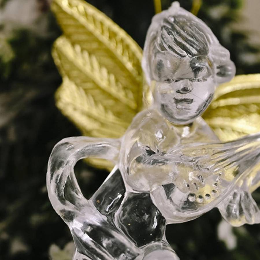 40pcs Christmas Transparent Angel Pendant Acrylic Garden Decoration