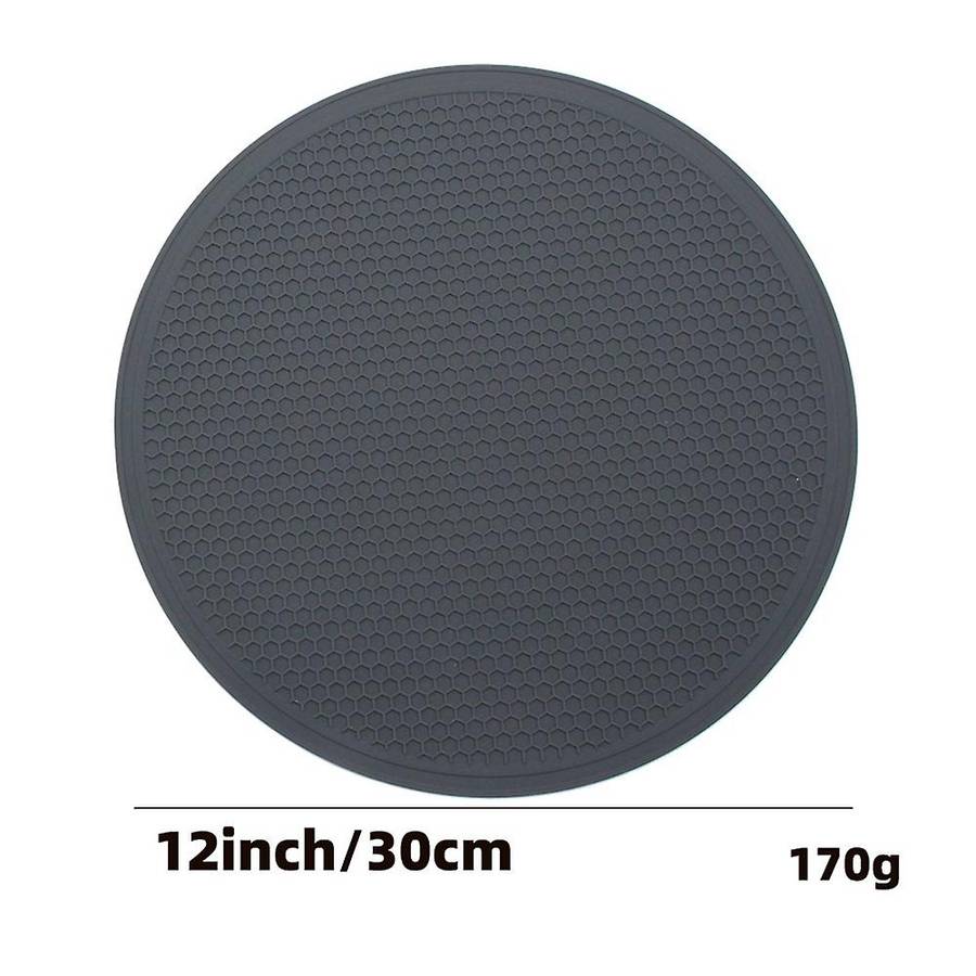 2pcs Round Insulation Silicone Mats Non-slip Heat(dark Gray)