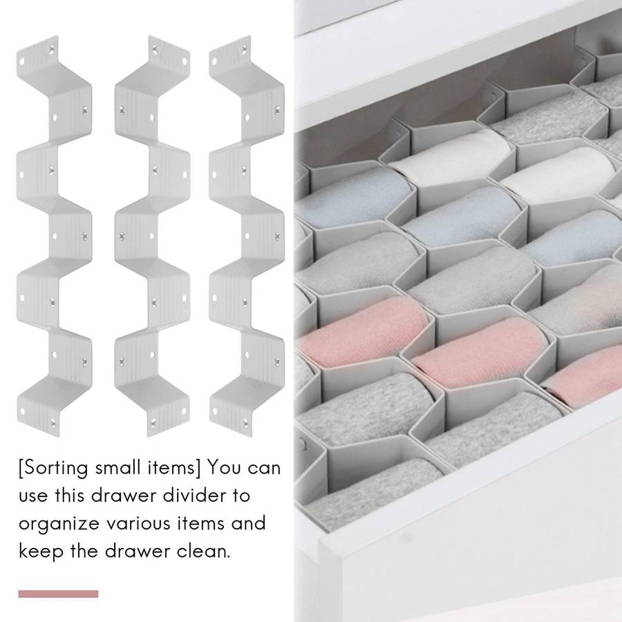 Honeycomb Drawer Organizer for Underwear Belt-scarf Socks (gray)