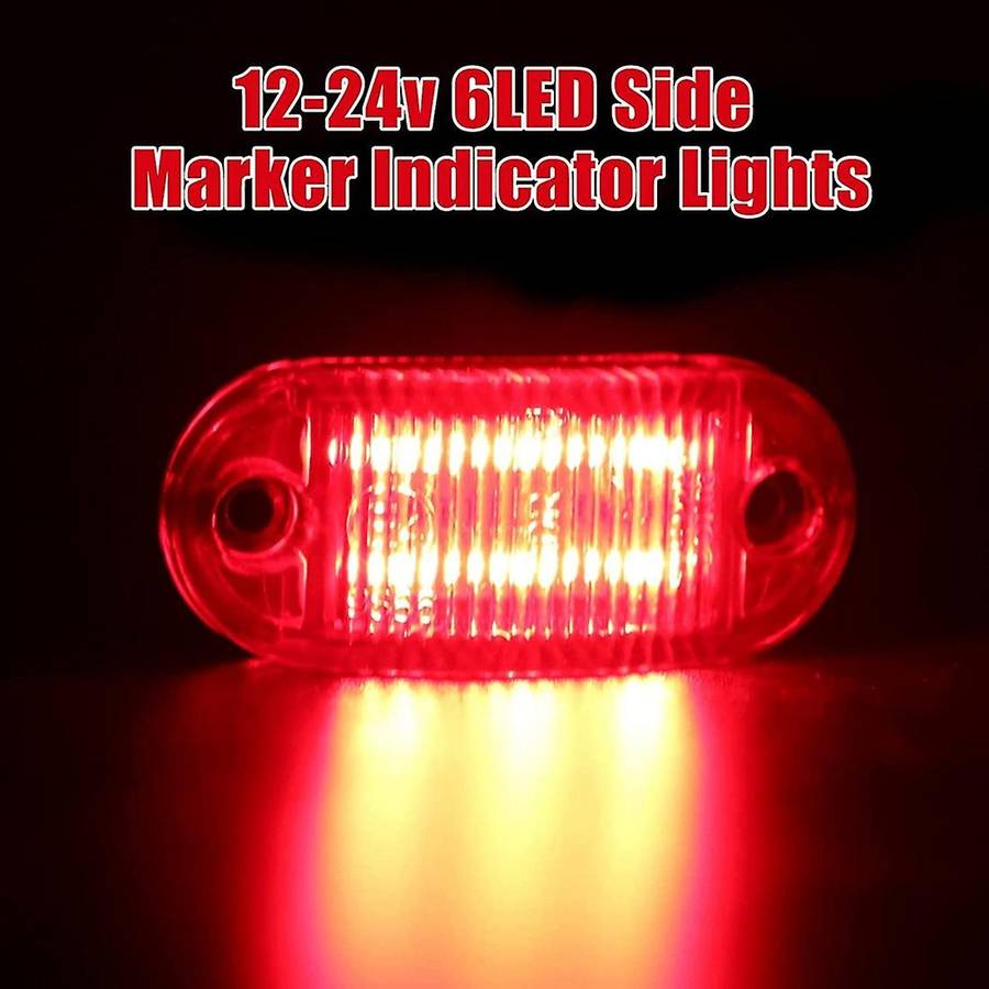 10pcs 6led Side Marker Indicator Lights Side Clearance Marker Light