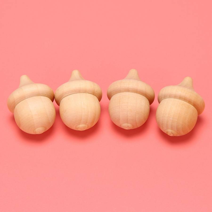 Wooden Acorn Crafts for Kid Painting Home Decoration