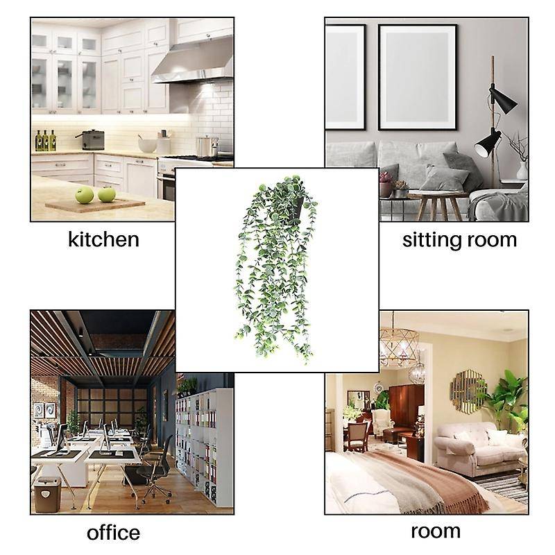 Artificial Potted Plants Fake Vine Hanging Leaves Home Kitchen Garden