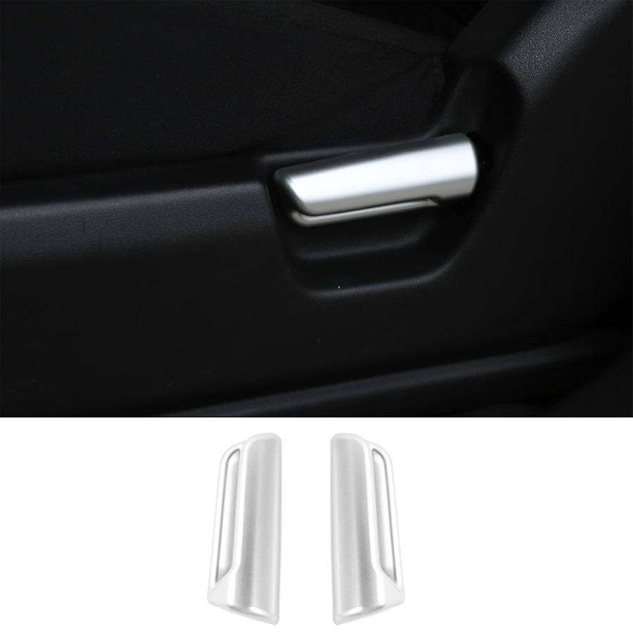 Car Seats Adjustment Handle Switch Cover Stickers Trim, Abs Silver