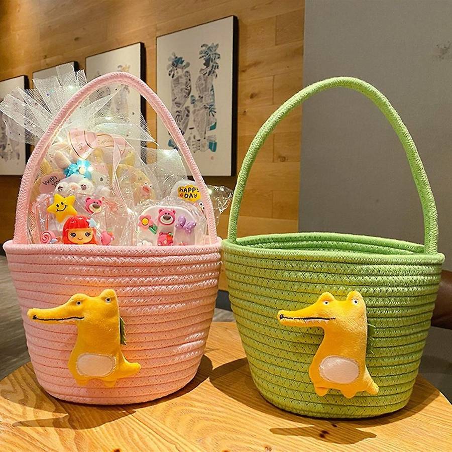 Hamper Cotton Rope Woven Basket Hand-held Gift Basket Alligator A