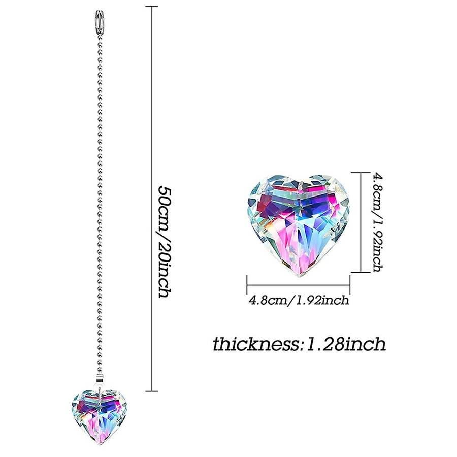 4 Pcs Crystal Ceiling Fan Pull Chain for Ceiling Light Fan (heart)