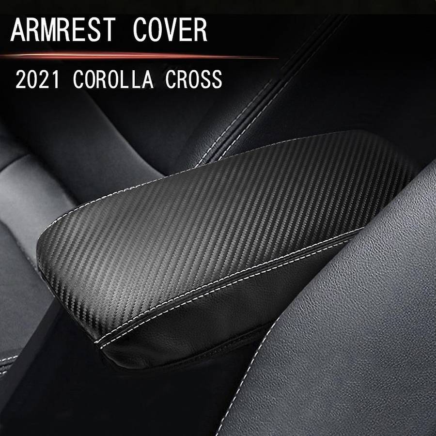 Car Carbon Fiber Center Console Lid Armrest Box Leather Protective C