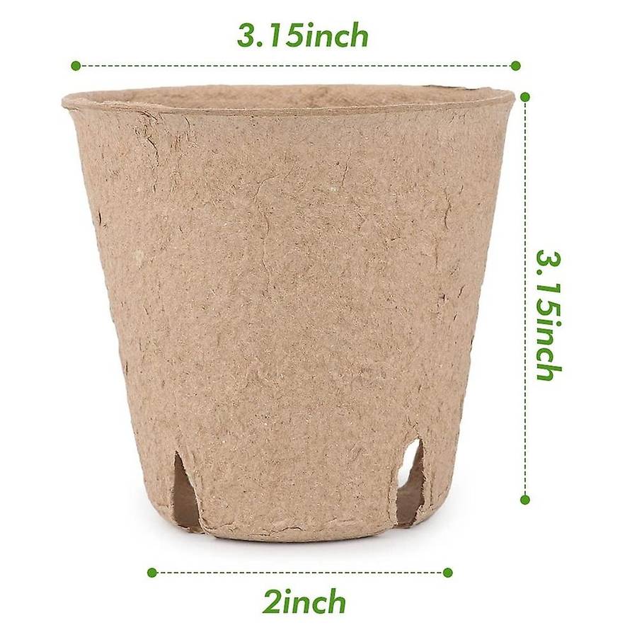Peat Pots, 60 Pcs 3.15 Inch Seed Starting Pots with Drainage Holes