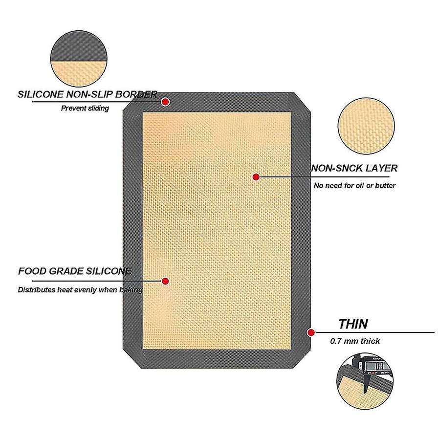 3pcs Non Stick Silicone Baking Mat Sets for Making Cookies Bread