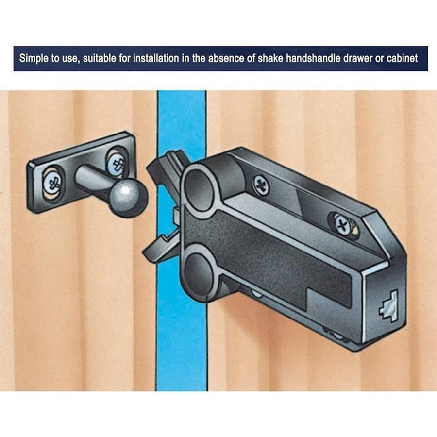 6-pack Push to Open Lock Drawer Cabinet Catch Press Cupboard Bedroom