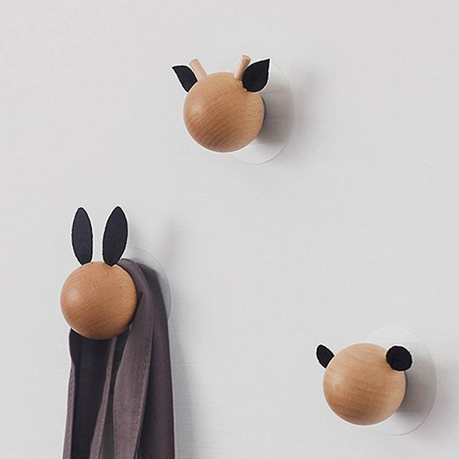 Children Bedroom Wall Decoration Non Perforated Animal Head Hanging