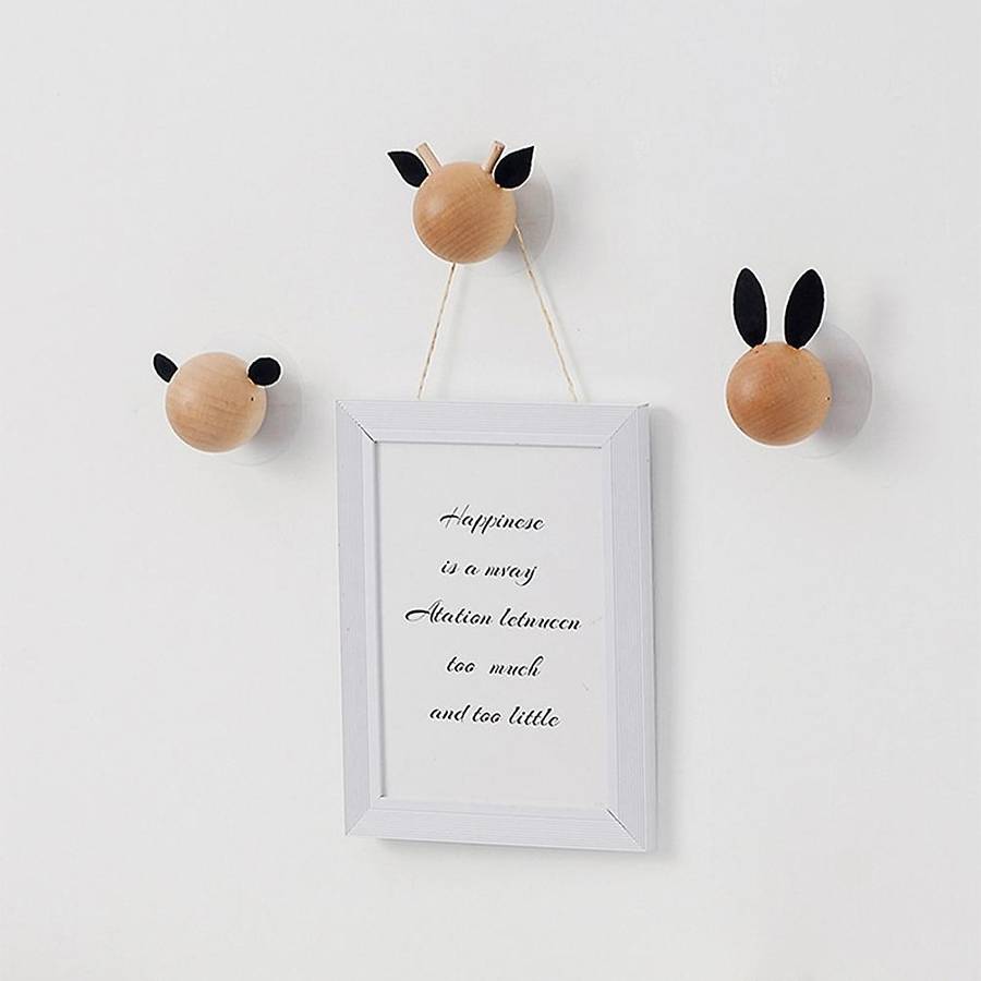Children Bedroom Wall Decoration Non Perforated Animal Head Hanging