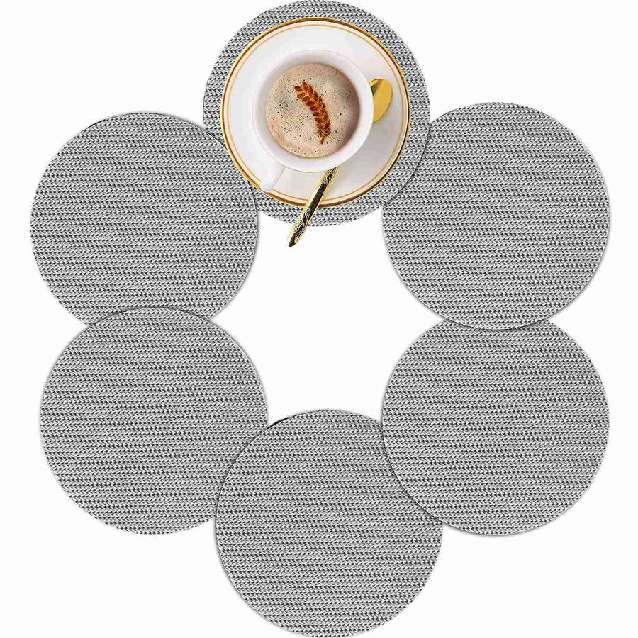12pcs Placemats Non-slip Washable for Table 45x30cm(silver-gray)