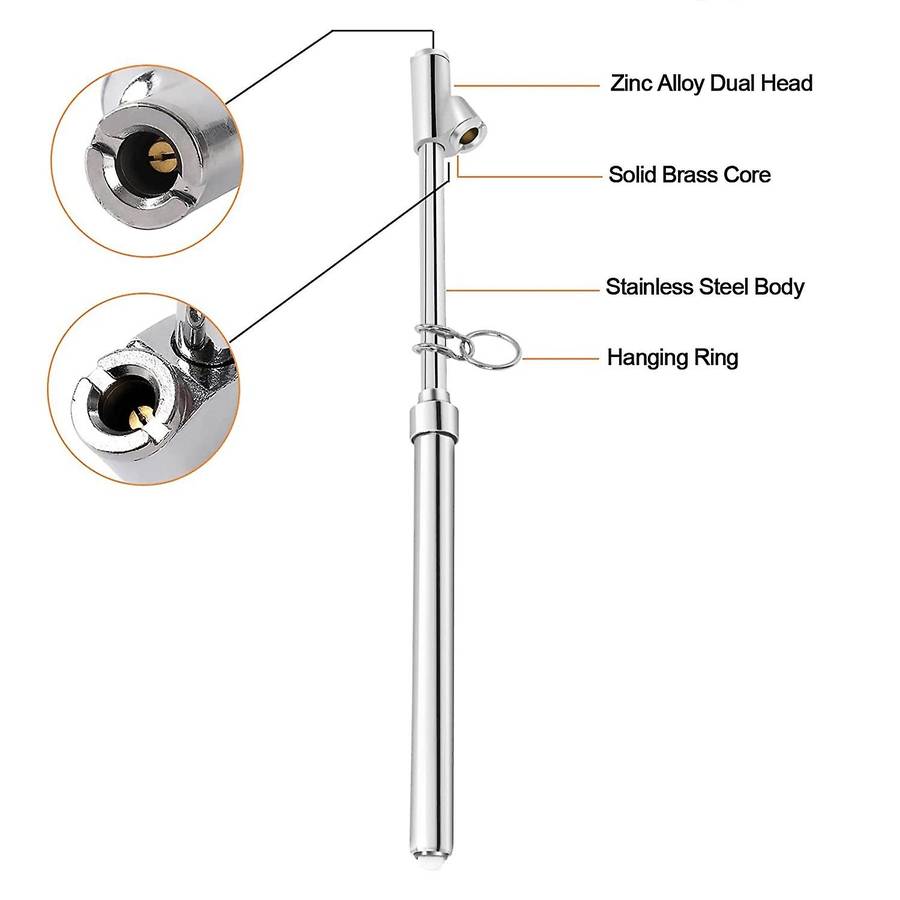 2pcs Car Double Head Tire Gauge Heavy Pen Truck Air Pressure Gauge