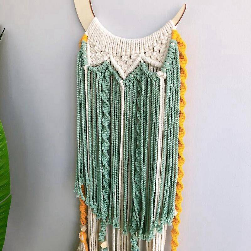 Moon Macrame Tapestry Wall Boho Decor Leaf Macrame Wall Hanging