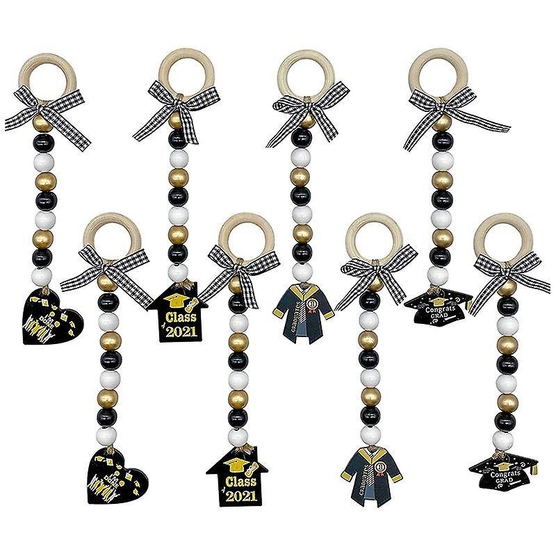 8pcs Graduation 2021 Wood Bead Garland-graduate Hanging Ornament