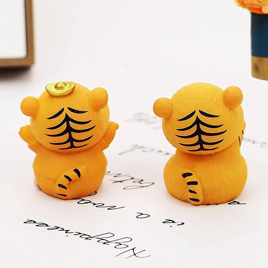 6-piece Set 2022 Miniature Tiger Figurine Resin Zodiac Tiger Ornament