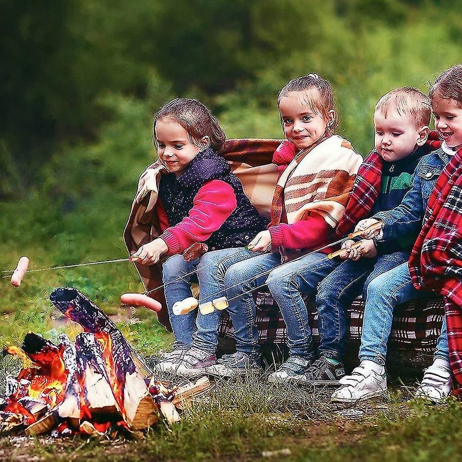 8pack 32inch Roasting Hot Dog Sticks for Campfire with Bamboo Skewers