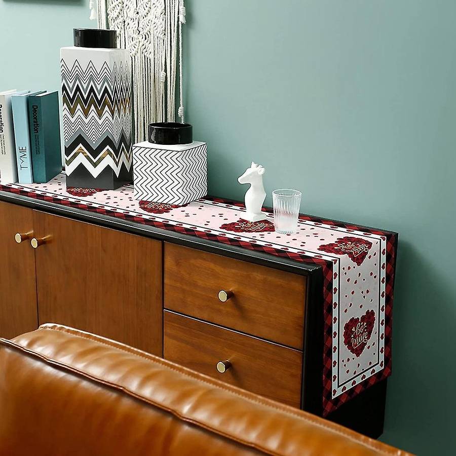 Valentines Day Table Runner 108 Inch Long,heart Table Runner Non-slip