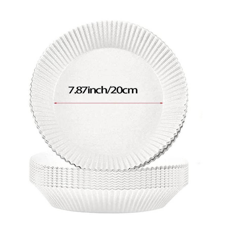 100 Pcs Air Fryer Disposable Paper Liner Non-stick with 1 Brush