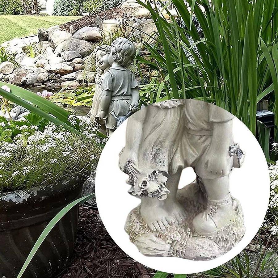 Boy and Girl Status Resin Ornament Outdoor Garden Yard Decoration
