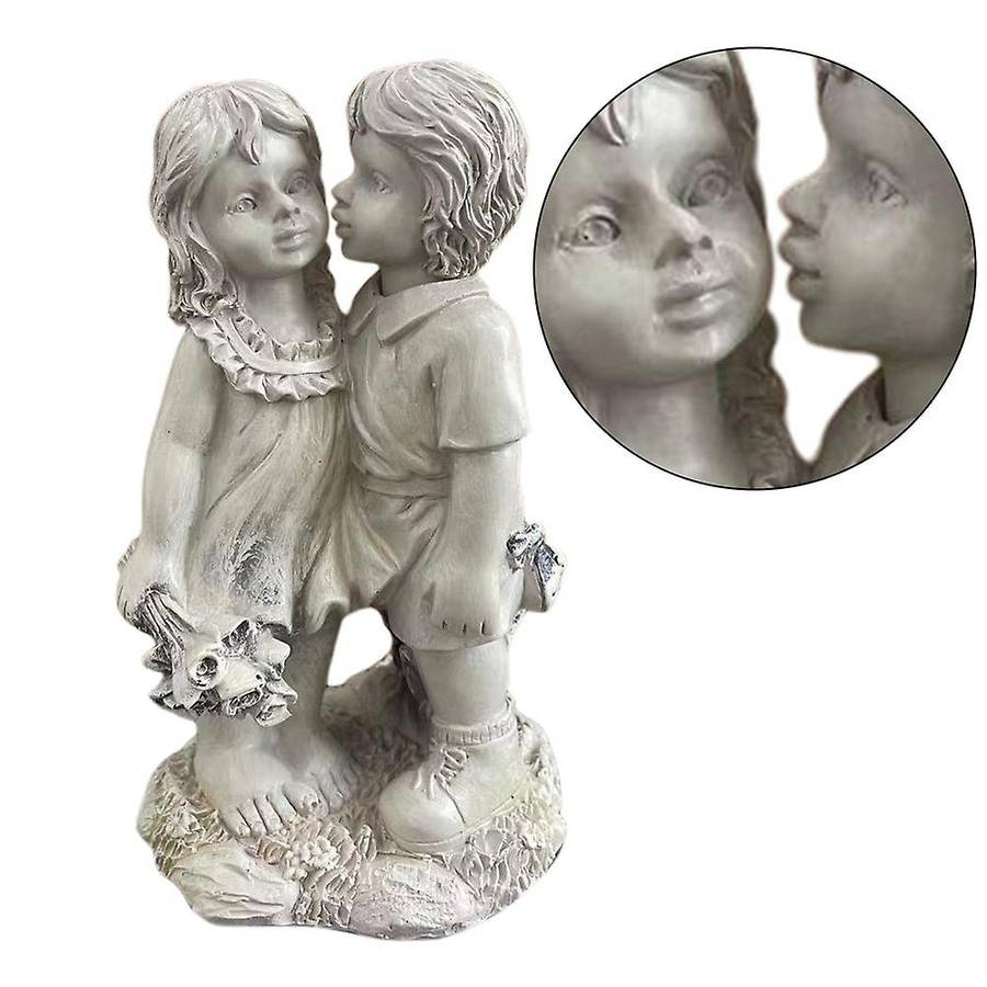 Boy and Girl Status Resin Ornament Outdoor Garden Yard Decoration