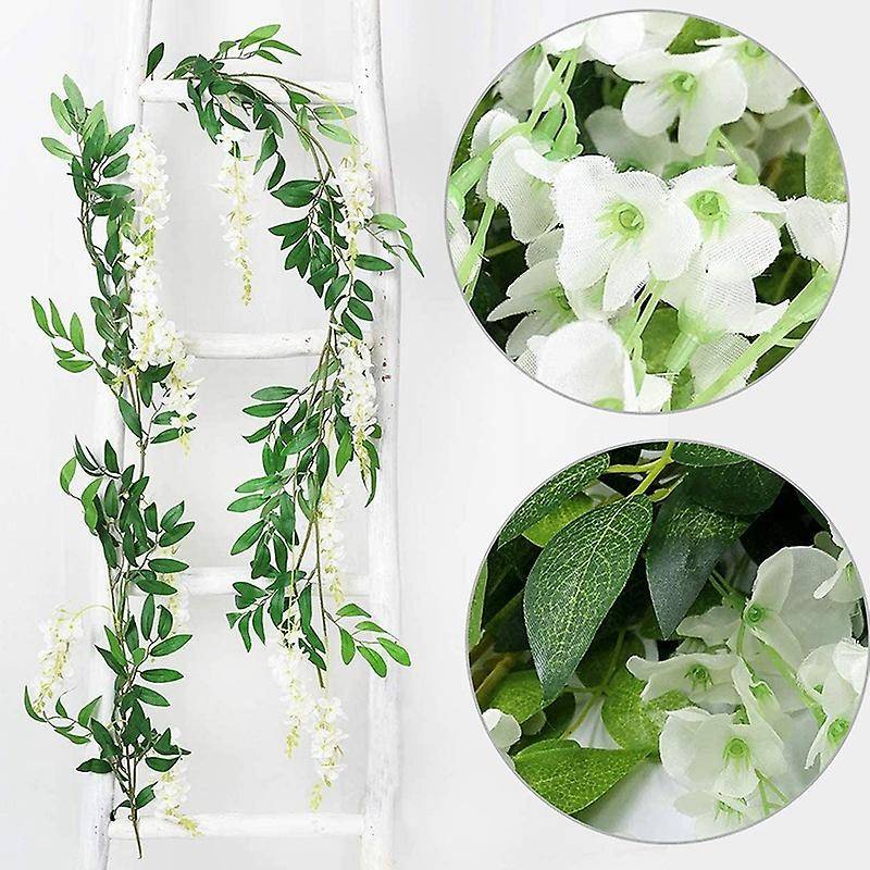 4 Pcs Flower Garland Wisteria Artificial Flowers Plants (rose Red)