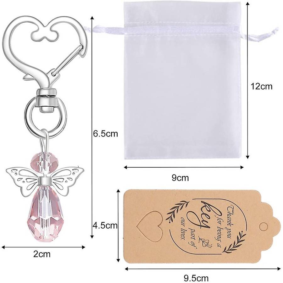 30 Pcs Angel Keychain Key Ring Guardian Angel Key Chain Key Holder