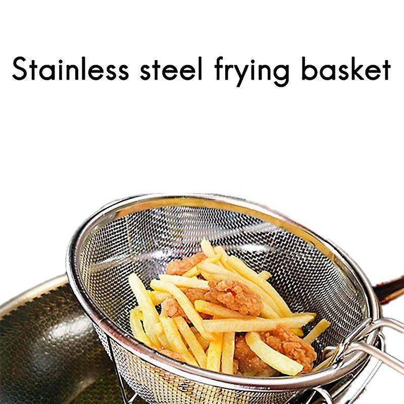 1pcs Stainless Steel Fry Baskets Hot Oil Frying Fried Basket