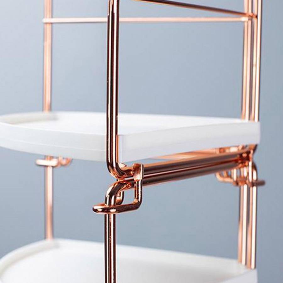 2-tier Corner Wire Shelving Stackable Organizer for Cosmetics