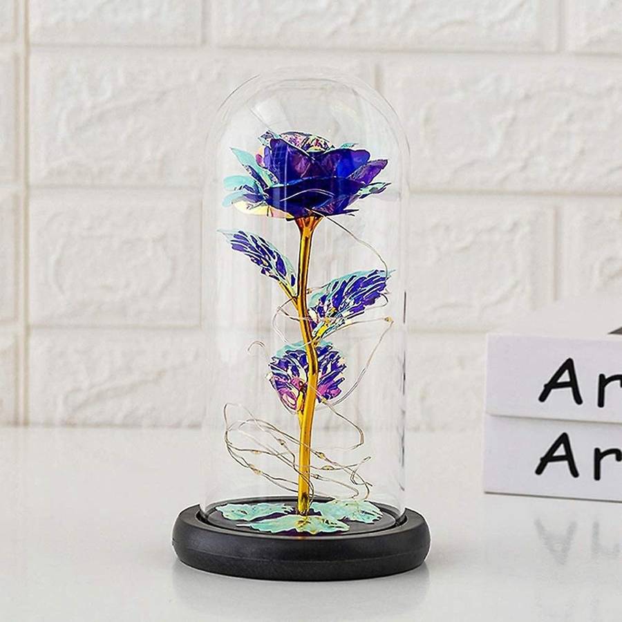 Led Lights Crystal Rose, for Anniversary,wife,women Purple